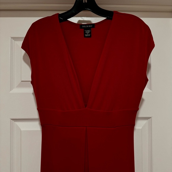 Brand new! CARILYN VAILE Deep Red Holiday Evening Dress by Stretch Sexy Size S - Picture 3 of 16